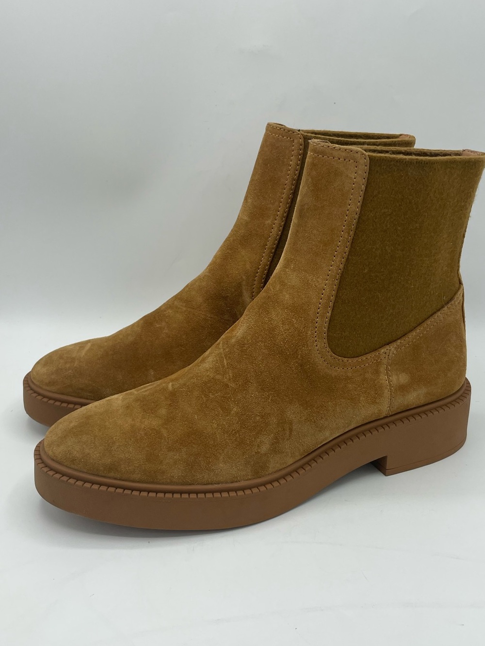 Vince Kegan Suede Chelsea Boots -Tan Water Repellent Finish.